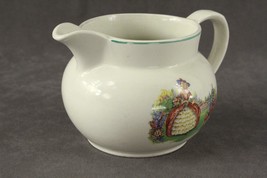 Vintage English China Milk Pitcher Mary Mary Quite Contrary Garden Green... - $24.20