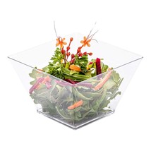 Restaurantware 16 Ounce Plastic Salad Bowls, 100 Square Disposable Entre... - $148.99