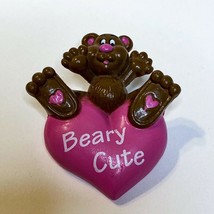 Beary Cute Teddy Bear Valentine Love Sweet Heart Lapel Pin Brooch Plastic - £9.74 GBP