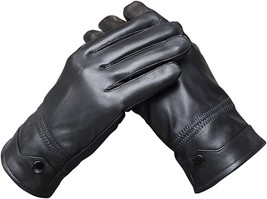 Men&#39;s Winter Genuine Sheepskin Gloves, Full Hand Touch Screen Texting   ... - £17.77 GBP