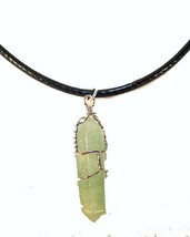 Jade Stone Wire Wrapped Necklace Mens Womens Health Healing JL517 New Stones - £5.26 GBP
