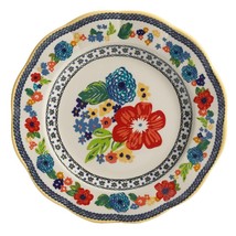 Four (4) Pioneer Woman ~ Multicolored &quot;Dahlia&quot; ~ 10.7&quot; Dinner Plates ~ Stoneware - £47.83 GBP