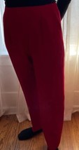 ST. John Marie Gray Dress Pants Women&#39;s 10 Red Pleated Pockets Straight ... - $43.69