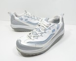 Skechers Womens Shape Ups 9.5 White Blue Sneakers Toning Walking Shoes 1... - £21.57 GBP