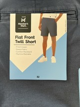 Members Mark Flat Front Twill Short Men’s Size 32 Washed Indigo - $328.18 MXN