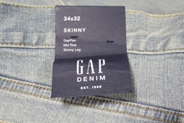 NEW Men&#39;s GAP Skinny Jeans Distressed Light Blue 34x32 MSRP $69.99 - £26.13 GBP