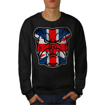 Wellcoda Brittish Bull Dog Flag Mens Sweatshirt, Puppy Casual Pullover Jumper - £24.19 GBP+