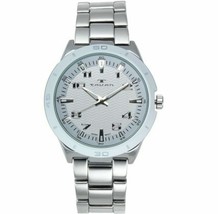 NEW Tavan 9414 Men&#39;s Privateer Series White Dial Bezel Silver Bracelet Watch 30m - £22.11 GBP