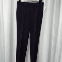 Ann Taylor Women&#39;s Pants Textured Navy Blue w/ Red Ankle Size 4 - £23.31 GBP