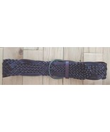 Brown Bonded Leather Women&#39;s Macrame Braided Woven Belt Dark Brown Sz Small - $21.91 CAD