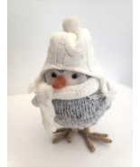 2015 Target Wondershop Spritz Bird Gray Tweed Body White Scarf Earflap Hat - £31.05 GBP