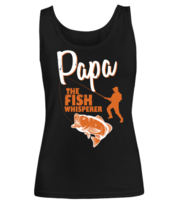Papa the Fish Whisperer, black Women&#39;s Tank Top. Model 6400014  - £21.34 GBP