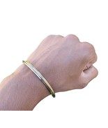 Stainless Steel Kara Sikh Bangle Brass Line Thin Bracelet Singh Khalsa K... - £10.35 GBP