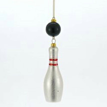 Kurt S. Adler Glass &amp; Resin Bowling Christmas Ornament Bowling Ball &amp; Pin - £7.09 GBP