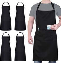 4 Pack Waterproof Chef Apron Set, Adjustable with 2 Pockets for All Acti... - $39.55