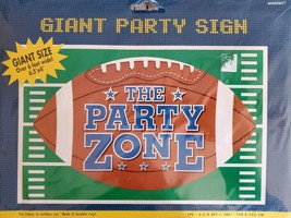 GIANT FOOTBALL Party Sign &quot;THE PARTY ZONE&quot;  - 6.5 ft X 4 ft - HUGE - NEW... - £3.13 GBP
