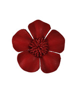 Beautifully Tropical Red Hawaiian Plumeria Blossom Genuine Leather Brooc... - £9.34 GBP