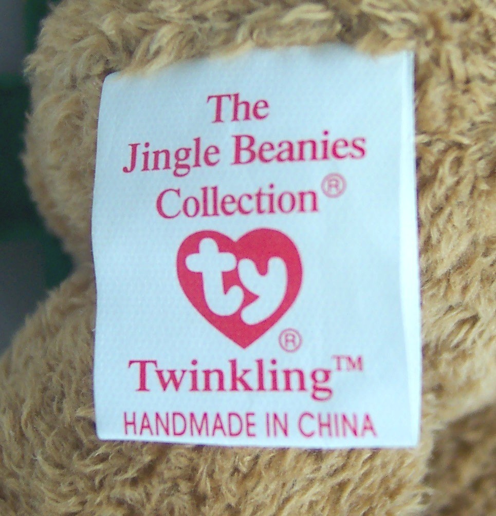 TY Jingle Beanies MINI TWINKLING TEDDY BEAR ORNAMENT 3" STUFFED ANIMAL NEW 2005 Item image 5
