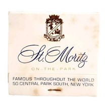 St Moritz On The Park Hotel Vintage Matchbook New York City Unstruck E34m5 - £11.74 GBP