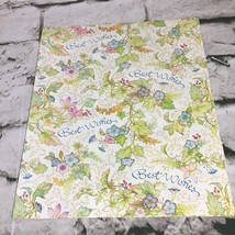 Vintage Wrapping Paper Best Wishes Gift Wrap Wedding Floral Folded Single Sheet - £6.32 GBP