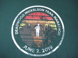 Deadwood SD Mickelson Trail Marathon 2019 Men&#39;s XL T-Shirt Forest Green - $9.40