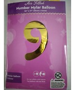 1 Pcs 26&quot; Gold Number 9 Foil Balloon Nine Year Decoration Happy Birthday... - €8,89 EUR