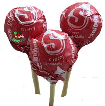 Cherry Starburst POPS 20 Cherry Suckers with chewy Cherry Starburst cent... - $12.95