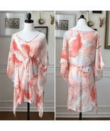 Nordstrom Sheer Abstract Print Chiffon Kaftan Tunic Swim Coverup OSFM - €30,89 EUR