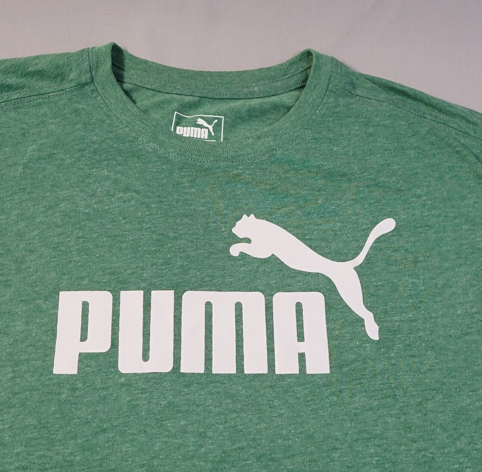 Primary image for Puma T-Shirt Mens Large Green Puma Logo Graphic Print Short Sleeve Crew Neck
