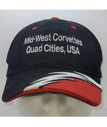 BLACK AND RED Mid-West Corvettes Quad Cities USA ADJUSTABLE HAT - $14.96