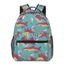 shark school backpack back pack  bookbags mouth schoolbag for boys girls kids  - £21.62 GBP