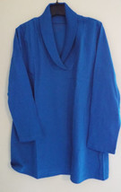 Women&#39;s Shawl Collar Ultimate Tee Shirt in Island Blue NIP - $9.00