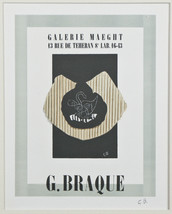 &quot; Galerie Maeght 1946 &quot; Par Georges Braque Signée Lithographie 10 &quot; x8 &quot; - $1,573.72