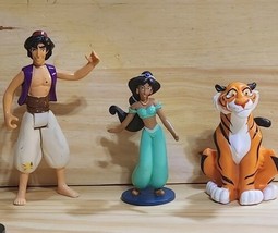 Princess Jasmine PVC 3 Lot Disney Aladdin Figure  Rajah Raja Tiger Cake ... - $7.57