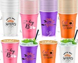 48 Pcs Disposable Halloween Thick Cups, 16 Oz Halloween Plastic Cups, Ha... - £28.31 GBP