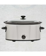 6 Quart Oval Slow Cooker, Stainless Steel Finish, Glass Lid, - $40.28