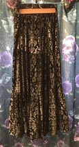 Beautiful Double D Ranchwear Black Velvet Gothic Cowgirl Skirt Size M Ex... - £74.39 GBP