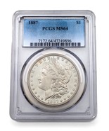 1887 Argent Morgan Dollar Classé Par PCGS Comme MS-64 ! Marche Arrière Rim - $250.26 CAD