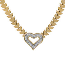 1.00 Carat Round Cut Diamond Heart Shape Necklace 14K Yellow Gold - £1,405.19 GBP