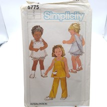 UNCUT Vintage Sewing PATTERN Simplicity 6775, Toddler Easy to Sew 1985 Pull On - £22.56 GBP