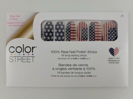 Color Street FLAGTIME GAL Nail Polish Strips July 4th Red White &amp; Blue R... - £26.05 GBP