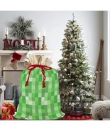 Green Pixel Gamer Christmas Bag Sack Santa Claus Bags 21&quot;x32&quot; (2 Sides) - £20.60 GBP