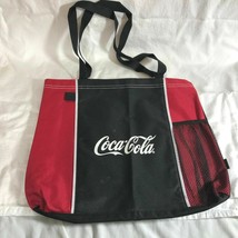 Coca Cola Coke Black REd Tota Bas Mush Side Pocket 17 x 14 - £10.35 GBP