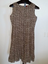Z STUDIO LADIES SLEEVELESS BROWN GORED SEAMS DRESS-16-NWOT-PEEK-HOLE IN ... - $8.59