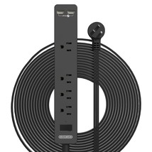 Long Extension Cord 15 Ft, NTONPOWER Ultra Thin Flat Extension Cord Under Carpet - £38.36 GBP