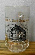 Glass Stein Beer Mug Stadtrechte April 1991 Ramstein Treffpunkt 5.25&quot; - $14.85