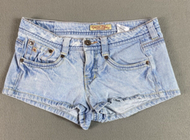 Paris Blues Juniors Shorts 26x1.5 Blue Distressed Light Wash Shortie Tag 5 - £11.35 GBP