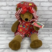 RUSS Bear County USA Strawberry Shortcake Outfit Sitting 20&quot; Plush Toy Vtg Doll - £13.52 GBP