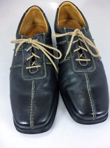 Sandro 11.5 D Black Leather Oxford Walking Shoes Contrast Stitching Braz... - $37.73