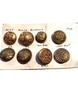 Eight 19th &amp; Early 20th Century Assorted 7/8&quot; Brass Militia &amp; Academy Bu... - €25,71 EUR